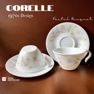 [Real] Corelle USA 1970s - Pastel Bouquet - Combo 02 Exclusive Vitrelle Glass Tea Set