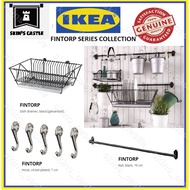 ✨IKEA FINTORP Kitchen Rail 79 cm / 57 cm , Dish drainer black galvanised , Hook 5 pieces 7 cm SET