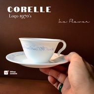 [Rare] Corelle USA Logo 1970s - Ice Flower - 01 Exclusive Vitrelle Glass Afternoon Tea Set