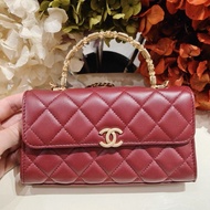 CHANEL(香奈兒) 22B 手柄Kelly包18cm 紅色鐳射標 琺瑯手柄o