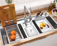 ซิงค์ล้างจาน อ่างล้างจาน สแตนเลส ซิงค์ล้างจานสแตนเลส อ่างล้างจานสแตนเลส 304 ซิงค์ 1 เมตร Kitchen si