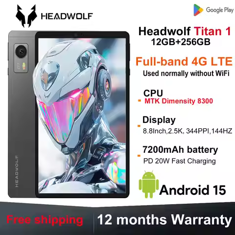 World Premiere Headwolf TiTan1 4G LTE Tablet MTK Dimensity 8300 Dual SIM Slot 8.8" 12G+256GB ROM And