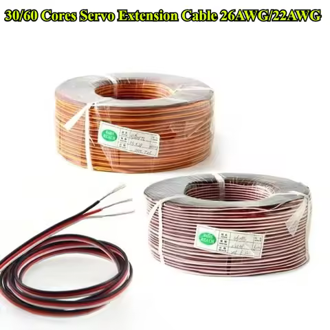 5/10/30/50 Meters 26AWG/22AWG JR Futaba Servo Extension Cable Wire 30/60 Cores Lead Extended Wiring 