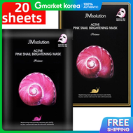 JM Solution | Active Pink Snail Brightening Mask Prime 20 Sheets (10 Sheets + 10 Sheets)