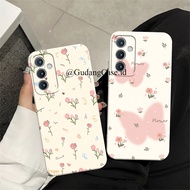 Cassing Samsung A35 5G - Samsung A55 5G Flexible Silicone Camera Protector Flower Pink Motif
