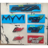 Perodua myvi mg3 bezza av eco idle black chrome emblem logo