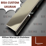 SIKU SILVER MIRROR L-EDGE LIST HAIRLINE/ 0.8MM THICKNESS 3 METERS LENGTH STAINLESS SS 201