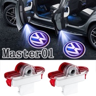 2PCS For Volkswagen VW Golf Bora Caddy Beetle Lavida Touran Led Car Emblem Door Logo Welcome Lamp Sh