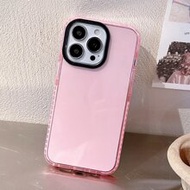 1pc Pink Transparent Shockproof Phone Case, Suitable For IPhone 16/16Pro/16Plus/16ProMax/15/15 Plus/