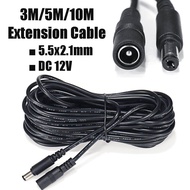 1/2/3/5/7/10m DC 12V Power Extension Cable Cord 5.5x2.1mm Plug Wire for CCTV Camera