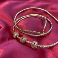 Mugappu (Balls) Thali Kodi Gold Plated Chain White & Pink Stones Nuptial Chain with Mop Stones Mad U