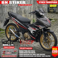 MERAH UV Transparent Sticker Striping mx King 150 Maxdecal Material Red Design King-i 79biru
