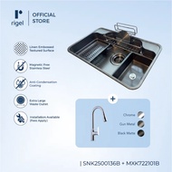 [Kitchen Bundle] RIGEL Scratch Resistance Kitchen sink SNK2500136-B + Kitchen Pull-out Faucet Mixer 