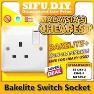 SIFU DIY BAKELITE SWITCH SOCKET OUTLET 1 Gang Wall Socket For 13A Plug Industrial Household Premium 