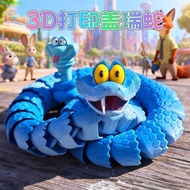 OUDIMEIDC Blue Snake, Zootropolis Snake Statue Articulated Poseable Snake, Cartoon Fully Articulated