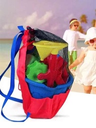 沙灘收納袋手提袋可折疊海灘網袋大容量旅行玩具組織袋戶外運動防水健身學校用品學生用運動背包收緊背包度假旅行包夏季旅遊必備