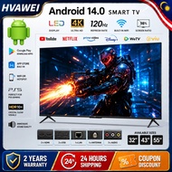 HVAWEI 32/43/55inch Smart TV 4K UHD With WiFi 120Hz Android 14.0 TV 32inch 43inch YouTube Netflix