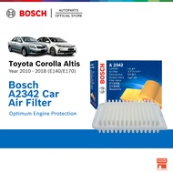 Bosch A2342 Engine Air Filter Element for Toyota Corolla Altis 1.8 2.0 VVT-i E140 E170 (2010 - 2018)