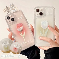 Iphone 14 pro Phone Case Airpods Earphone Protective Transparent i14 13 12