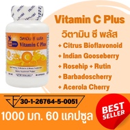 Vitamin C Plus 1000 mg Citrus Bioflavonoid, Rosehip, Acerola Cherry วิตามินซีพลัส ตรา บลูเบิร์ด 30 , 60 แคปซูล
