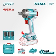 TOTAL Tools Cordless Impact Wrench + Battery + Charger (20V / 405Nm / 1/2" / Brushless) TIWLI20451 /
