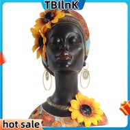 African Art Bust Statue Home Decor African Sunflower Girl Figurines Home Decor Resin Black African B