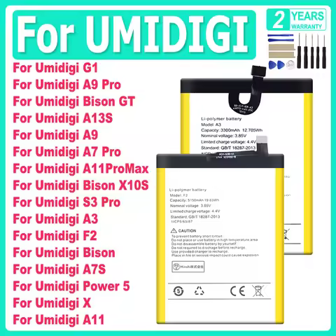 Brand-New Battery For Umi Umidigi A13S A9 A7 A7S S3 A3 A11 Pro Max Bison X10S F2 G1 X Power BisonGT 