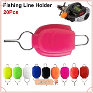 TOPBEAUTYMY 20Pcs Fishing Line Holder, 10 Colors Colorful Bait Reel Buckle Stopper,  Plastic Keepeer