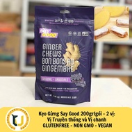 (HÀNG ÚC) Kẹo gừng dẻo GLUTENFREE Non GMO Vegan hiệu SAY GOOD Ginger Chews Bon Bons Au Gingembre nhi