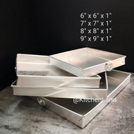1" Tinggi Loyang Petak Rendah Cake Tin Cake Mould Loyang 4 segi