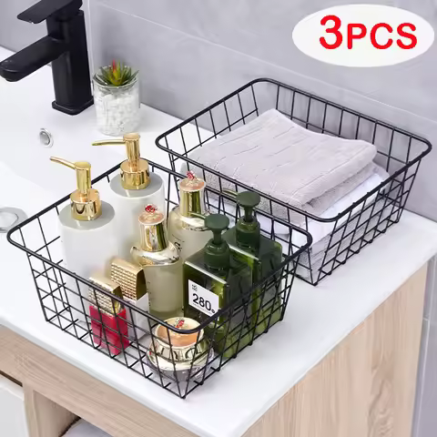 Metal Basket Organizer Fruit Vegetable Basket Desktop Storage Basket For Kitchen Bathroom Storage Or
