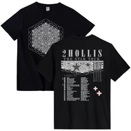 2hollis THE STAR TOUR T-shirt, lengan pendek, leher bulat, untuk lelaki, potongan longgar, gaya grun