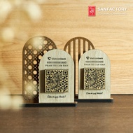 Wooden desk board to scan QR Code SAN-QR06: change internals according to use requirements