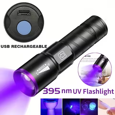 LED UV395NM Flashlight Ultraviolet Torch Mini UV Light Pet Urine Stains Torch Fluorescent Anti-count
