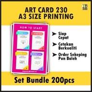 [Set Bundle 200pcs] A3 Poster Printing  ART CARD 230 gsm & ART CARD 260 gsm| Urgent Siap Cepat