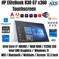 HP EliteBook 830 G7 X360 Touchscreen i7 12th Gen 14" | 16GB RAM 256GB SSD | Win 11 | 1 YEAR WARRANTY