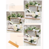 gubahan frame mas kahwin + 2pc bekas cincin(cream white)