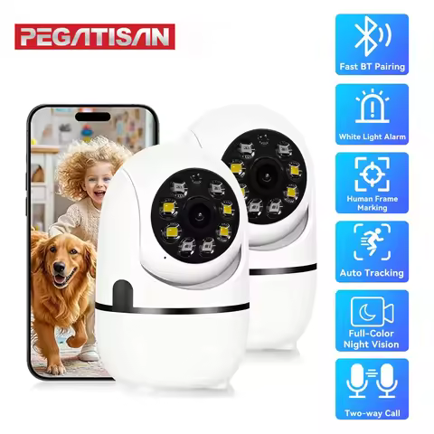 2.4G Wifi Baby Monitor 8MP IP Indoor Security Camera Wifi Full Color Night Vision 5.0X Zoom Home Wir