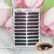 Dorisna 10Rows C Curl Winged False Eyelashes 5D Cluster Eyelash Extension Thicken Segmented Mink Eye