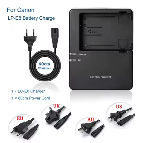 LP-E8 Camera Battery Charger replace LC-E8C for Canon EOS 700D 650D 600D 550D Rebel T2i T3i T4i T5i 