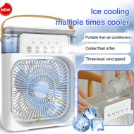 【Hot sale】Super strong wind household multifunctional air conditioner fan Portable Aircon Mini Air Cooler Water Cooling Humidifier USB Charging