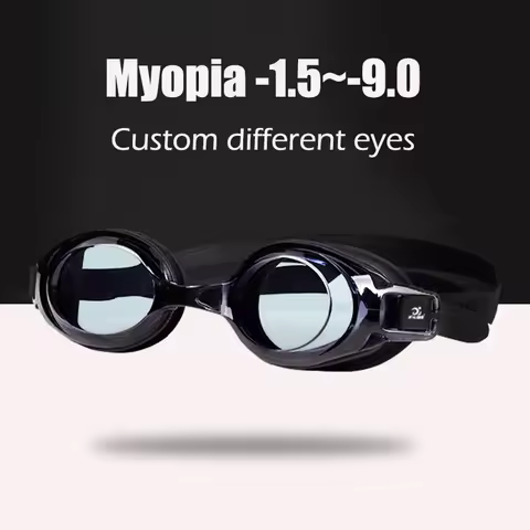 0 To -9.0 Adult Myopia Swim Eyewear Silicone Waterproof Anti Fog Diopter Swimming Goggles Custom Dif