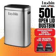 Luxbin™ Dustbin Kitchen Dustbin Stainless Steel Trash Bin Rubbish Bin 30L 50L
