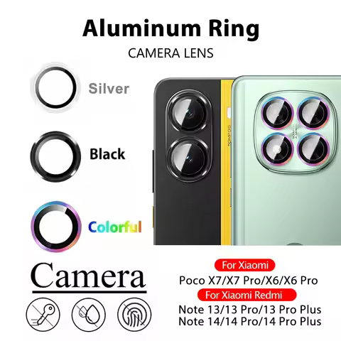 Camera screen Protector For XIaomi Poco X7 X6 Pro X7Pro Aluminum Ring Lens Film Glass on Mi Readmi N
