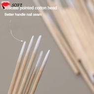 SOFTNESS 100Pcs Double-end Wood Cotton Swab, Chlorine-Free Daily Cleaning Double-Tipped Cotton Buds,