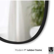 Umbra Hub Oval Wall Mirror with Rubber Frame, Modern Style for Bathroom, Entryway, Living Room and M