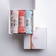 日本 kontex moku系列輕薄速乾吸水長毛巾3件禮盒組
