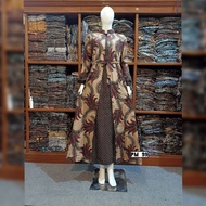 Baju Gamis Batik Wanita Terbaru Kombinasi Muslim Jumbo 2021