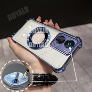 【Airbag + Lens Film】Casing For vivo Y16 Soft Phone Case Strong Magnetic Suction Transparent Shockpro