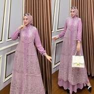Renata Dress Ceruty Mix Brukat Dress dewasa terbaru 2025 Dress lebaran terbaru Dress kondangan